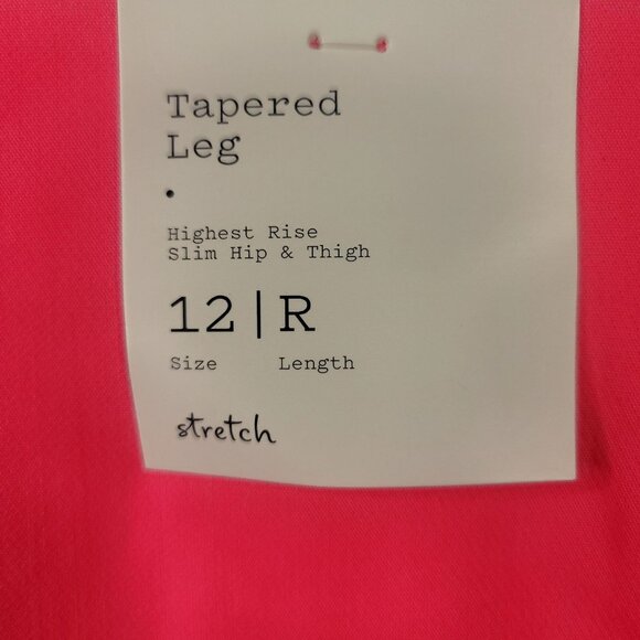 A New Day Tapered Leg High-Rise Stretch Slim Fit Pants Size 12 Regular Coral - Picture 5 of 11